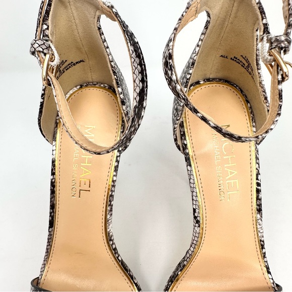 Michael Shannon Angelica Womens Sandals Snake Print Heel - Picture 5 of 12